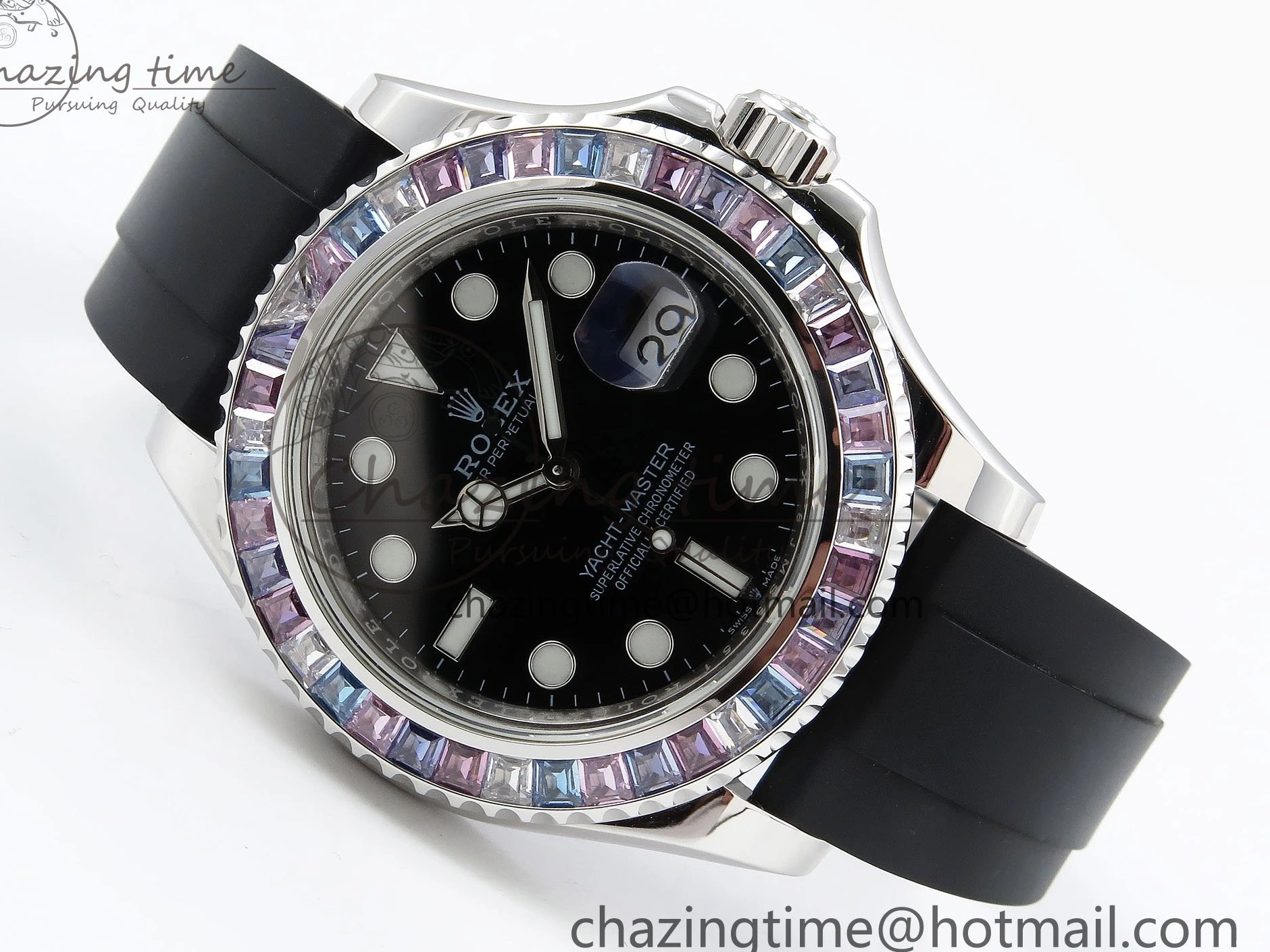 MiroTime 0422 Yacht-Master 226659 KF 1:1 Best Edition Diamonds Bezel WG Wrapped on Oysterflex Strap VR3235 (Gen Weight) Timeless 1576